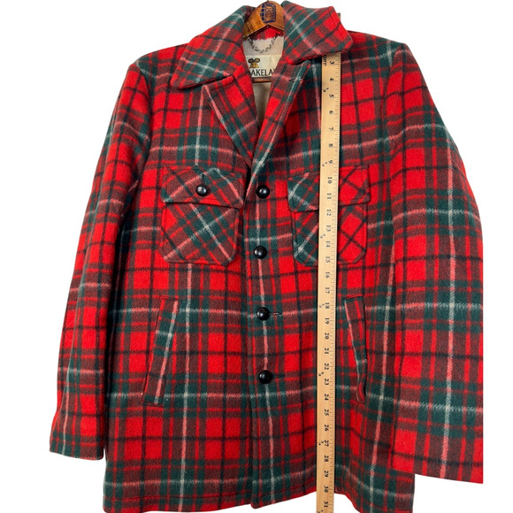 Huckberry Vintage Lrg 100% Wool Plaid Barn Jacket Shearling Lined Chore Coat Red - Picture 5 of 9